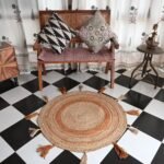Round Area Rugs Natural Jute & Terracotta | Craftindo