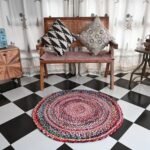 Vibrant Multi-Color Braided Spiral Round Area Rug | Craftindo