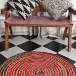 Vibrant Multi-colored Braided Jute living room rugs | Craftindo