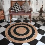 Washable Area Rugs Black Natural | Craftindo