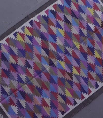 multi-color cotton dhurrie rug flatweave texture