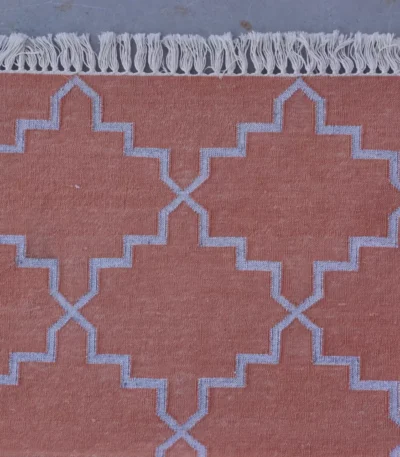 terracotta cotton dhurrie rug flatweave texture