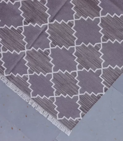 grey cotton dhurrie rug flatweave texture