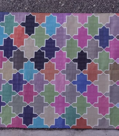colorful cotton dhurrie rug flatweave texture