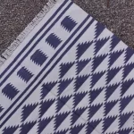 reversible deep blue cotton rug handmade Jodhpur