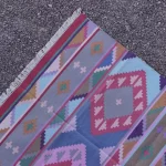 aqua cotton dhurrie rug flatweave texture