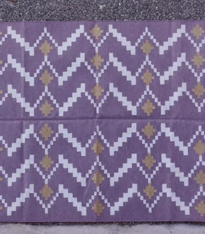 purple cotton dhurrie rug flatweave texture