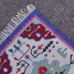 off-white cotton dhurrie rug flatweave texture