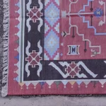reversible muted reddish-pink cotton rug handmade Jodhpur