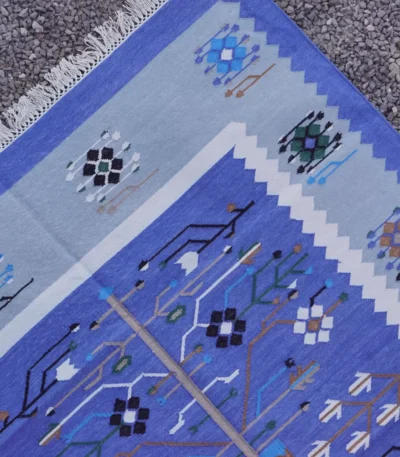 blue area rugs blue boho living room decor