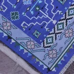 royal blue cotton dhurrie rug flatweave texture