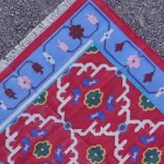 red cotton dhurrie rug flatweave texture