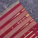 reversible deep red cotton rug handmade Jodhpur
