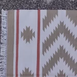 beige cotton dhurrie rug flatweave texture