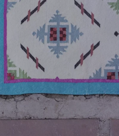 off-white cotton dhurrie rug flatweave texture