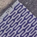 deep blue cotton dhurrie rug flatweave texture