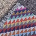 multi-color cotton dhurrie rug flatweave texture