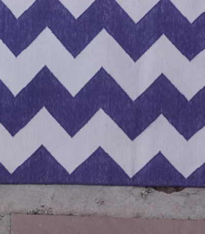 purple cotton dhurrie rug flatweave texture