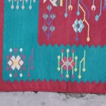 pink cotton dhurrie rug flatweave texture