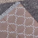 light brown cotton dhurrie rug flatweave texture
