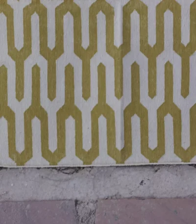 olive green cotton dhurrie rug flatweave texture