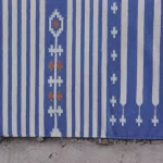 blue cotton dhurrie rug flatweave texture