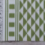 sage green cotton dhurrie rug flatweave texture