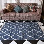 denim blue wool dhurrie rug flatweave texture