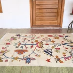 floral area rugs beige boho living room decor