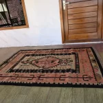 reversible muted coral pink wool rug handmade Jodhpur