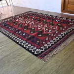 reversible red wool rug handmade Jodhpur