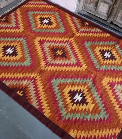 farmhouse area rugs reddish-orange boho living room decor