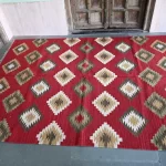reversible red wool rug handmade Jodhpur
