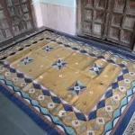 reversible mustard yellow wool rug handmade Jodhpur
