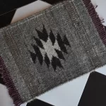 grey camel & goat hair dhurrie rug flatweave texture