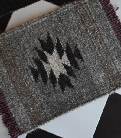 grey camel & goat hair dhurrie rug flatweave texture