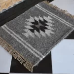 grey camel & goat hair dhurrie rug flatweave texture