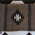brown camel & goat hair dhurrie rug flatweave texture