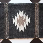 dark charcoal camel & goat hair dhurrie rug flatweave texture