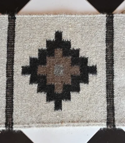 natural off-white camel & goat hair dhurrie rug flatweave texture