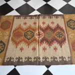 reversible beige jute rug handmade Jodhpur