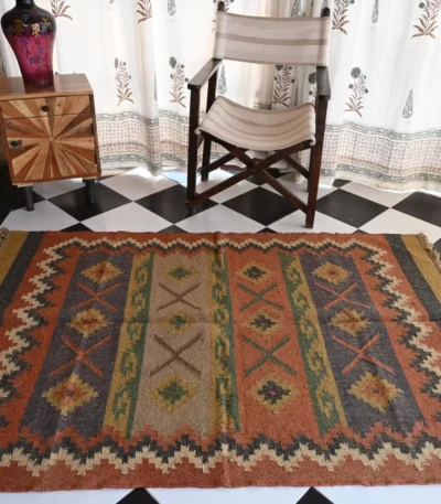 colorful area rugs rust/burnt orange Rugmoda