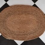 brown jute dhurrie rug flatweave texture