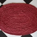 deep red jute dhurrie rug flatweave texture