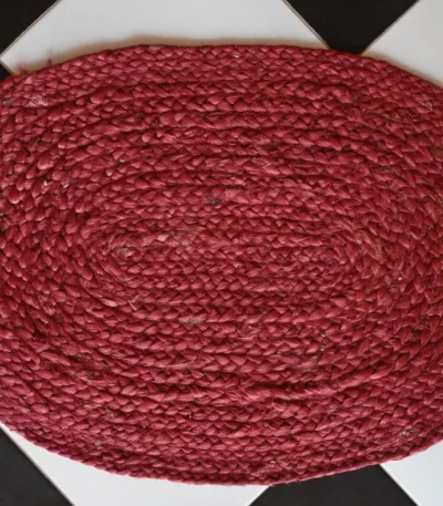 deep red jute dhurrie rug flatweave texture
