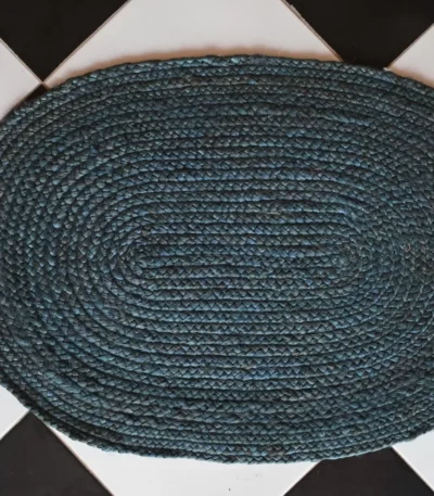 deep teal jute dhurrie rug flatweave texture