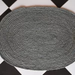 charcoal grey jute dhurrie rug flatweave texture
