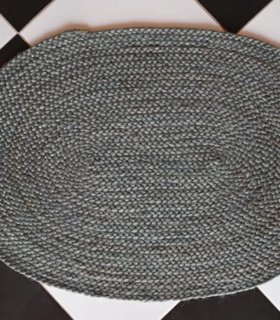 charcoal grey jute dhurrie rug flatweave texture