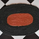black jute dhurrie rug flatweave texture