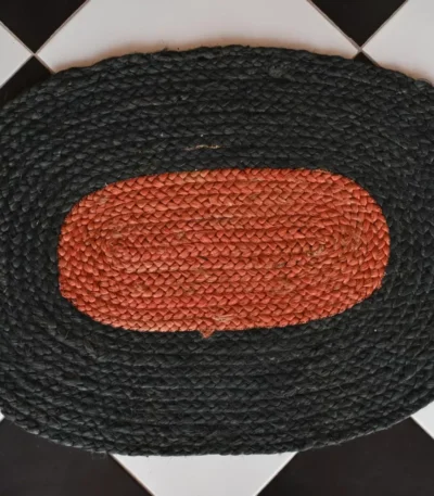 black jute dhurrie rug flatweave texture